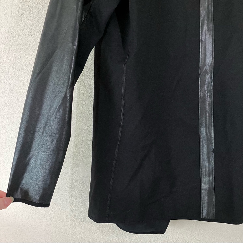 SPANX Drape Front Jacket L Black Ponte Career Minimalist Travel Edgy Streetwear - Picture 12 of 16